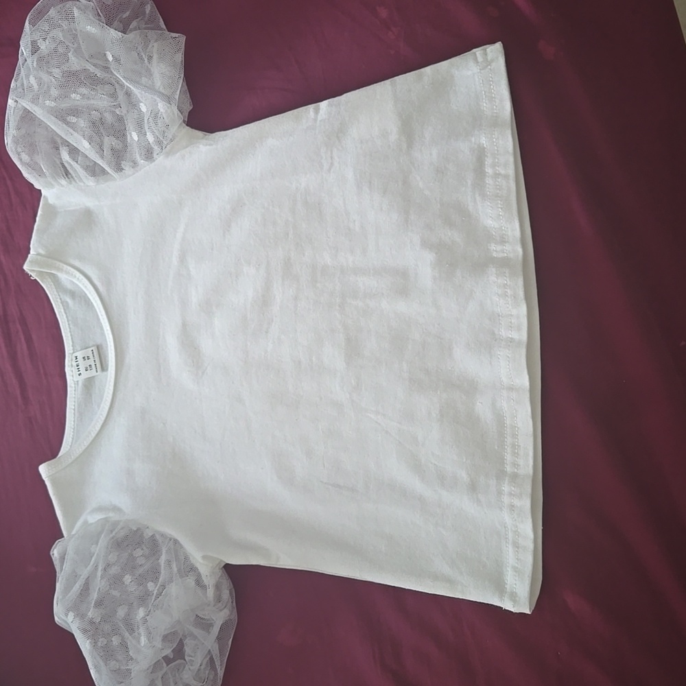 Toddler Girls Swiss Dot Mesh Tee